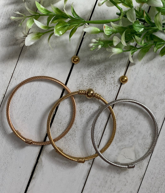 THREE BALL BANGLE SET